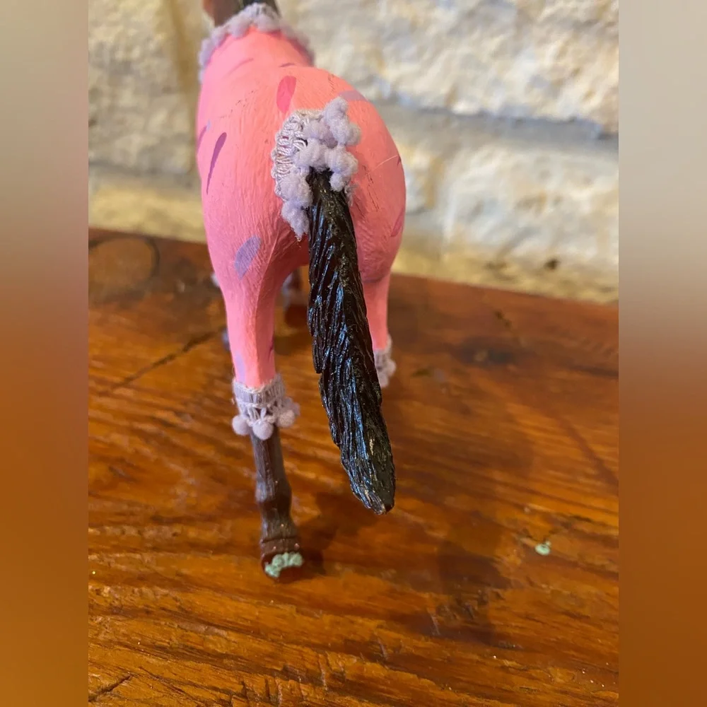 Horse Birthday Cake Pink and Lavender Western Cowgirl Cake Topper Toy